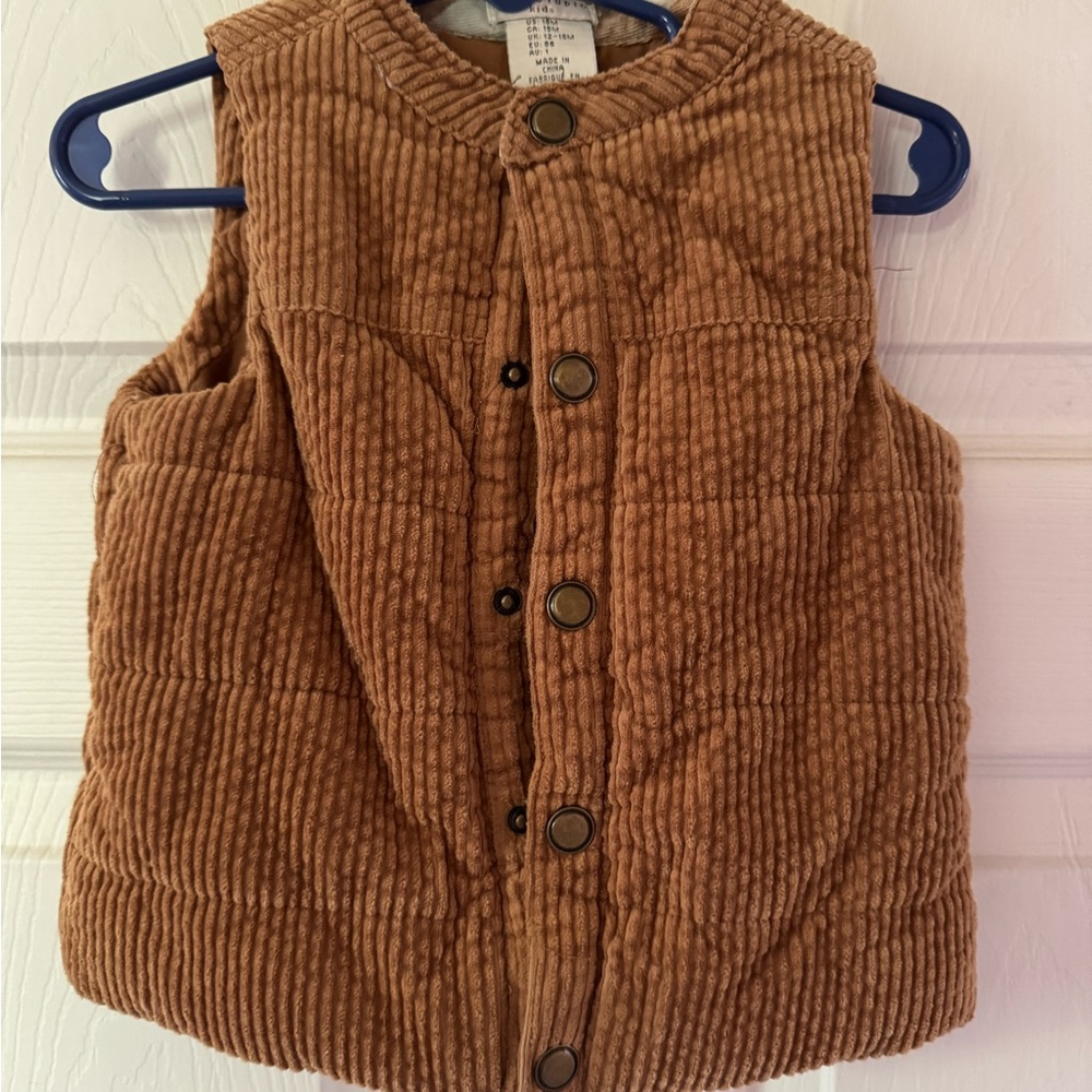 Brown Corduroy Quilted Vest